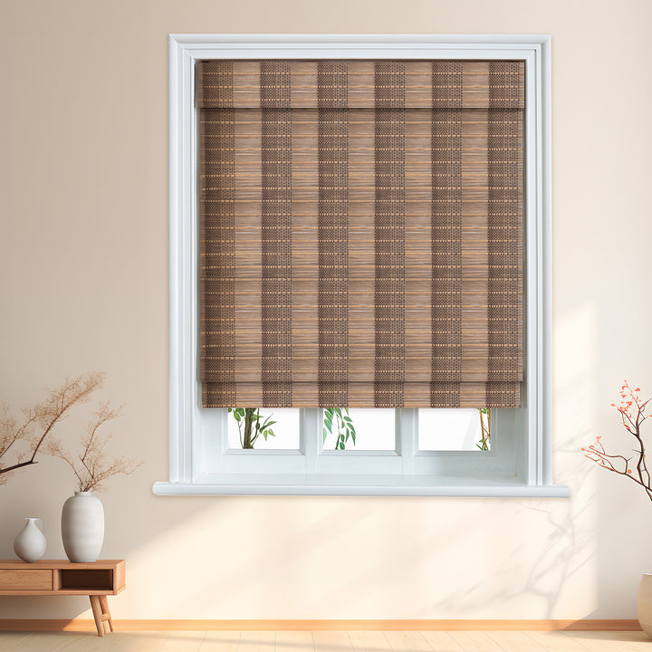 Custom Cordless 100% Bamboo Roman Shade Blind for Windows or Doors【Vermont】