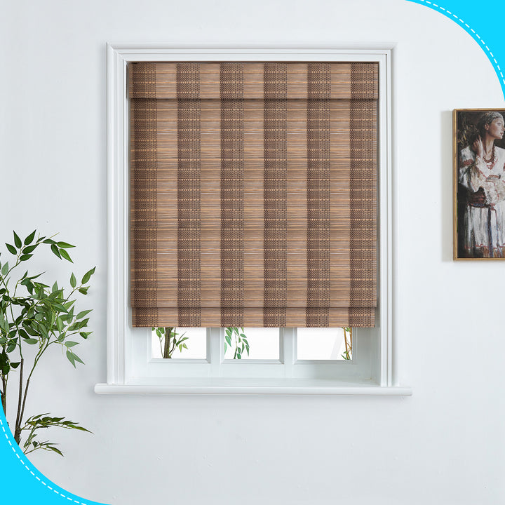 Custom Cordless 100% Bamboo Roman Shade Blind for Windows or Doors【Vermont】