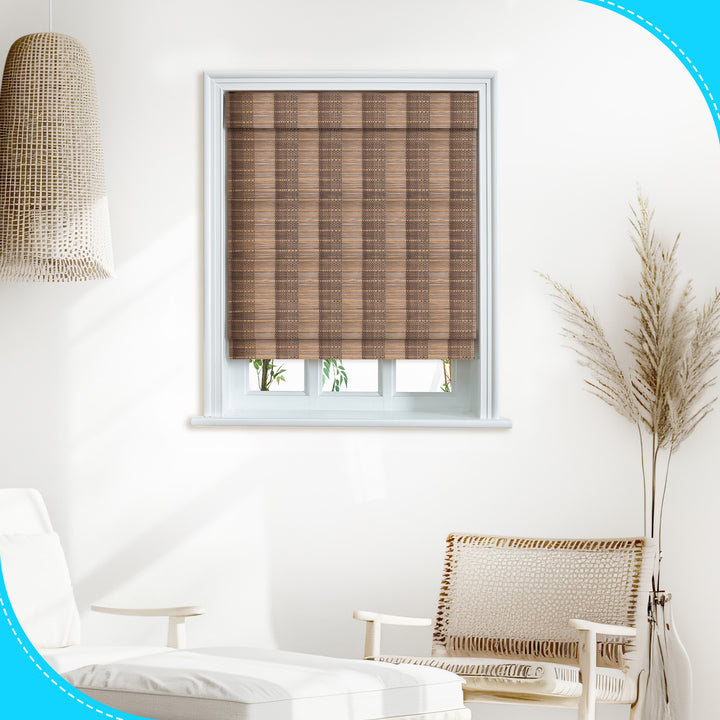 Custom Cordless 100% Bamboo Roman Shade Blind for Windows or Doors【Vermont】