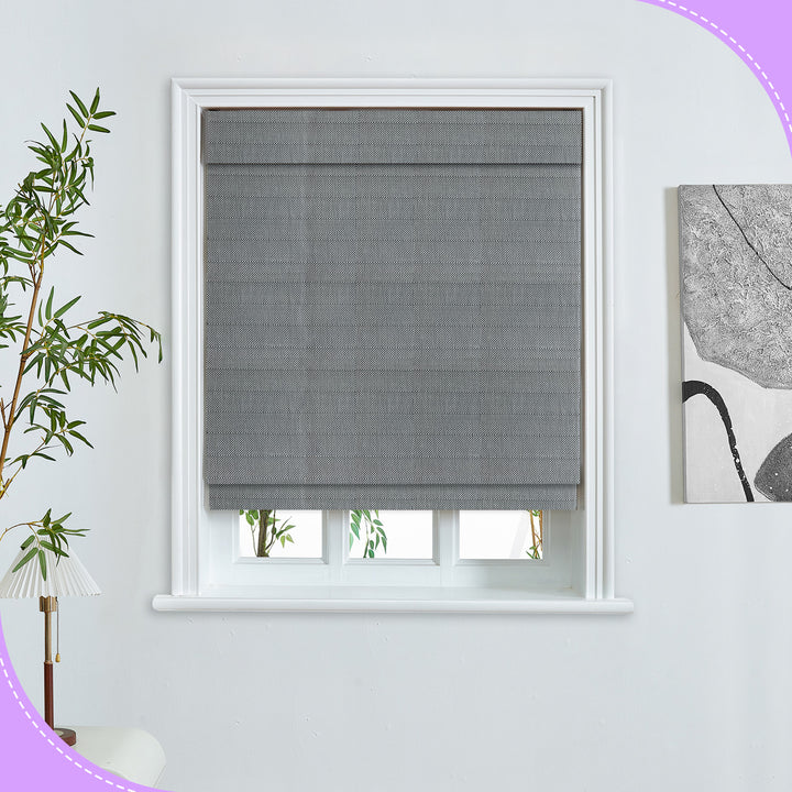 Custom Cordless 100% Bamboo Roman Shade Blind for Windows or Doors【Wente】