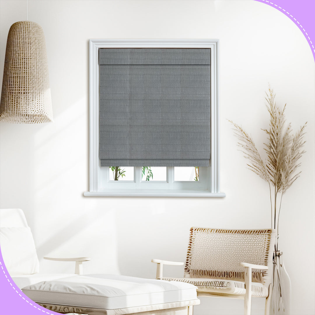 Custom Cordless 100% Bamboo Roman Shade Blind for Windows or Doors【Wente】