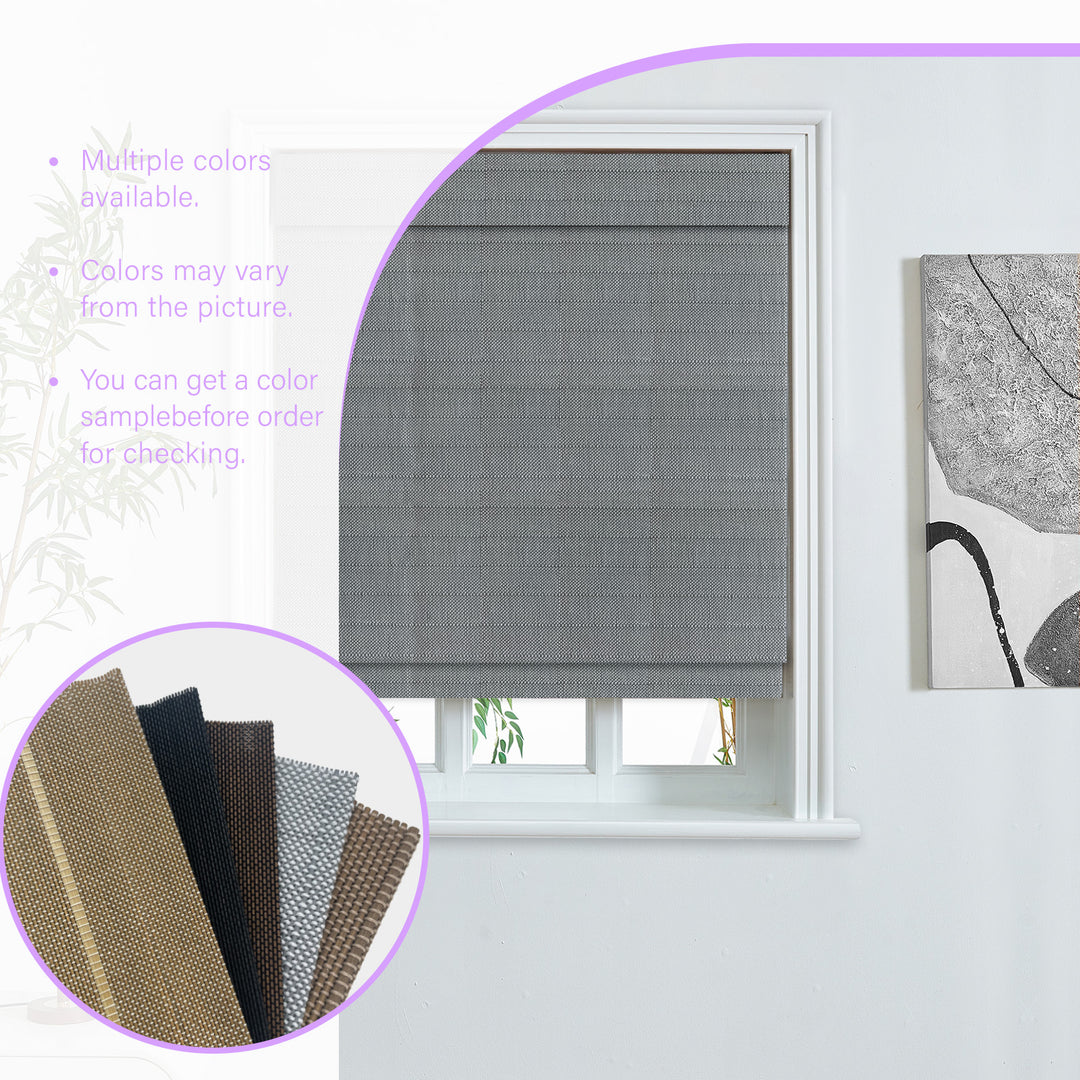 Custom Cordless 100% Bamboo Roman Shade Blind for Windows or Doors【Wente】