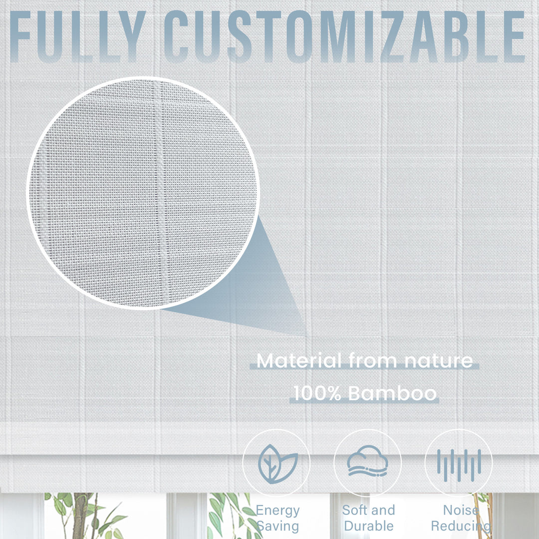 Custom Cordless 100% Bamboo Roman Shade Blind for Windows or Doors【Chima】