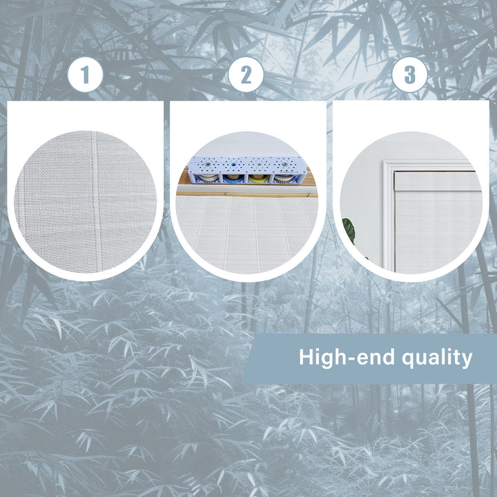 Custom Cordless 100% Bamboo Roman Shade Blind for Windows or Doors【Chima】