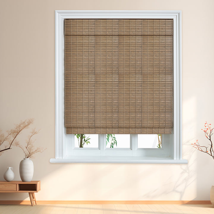 Custom Cordless 100% Bamboo Roman Shade Blind for Windows or Doors【muth】