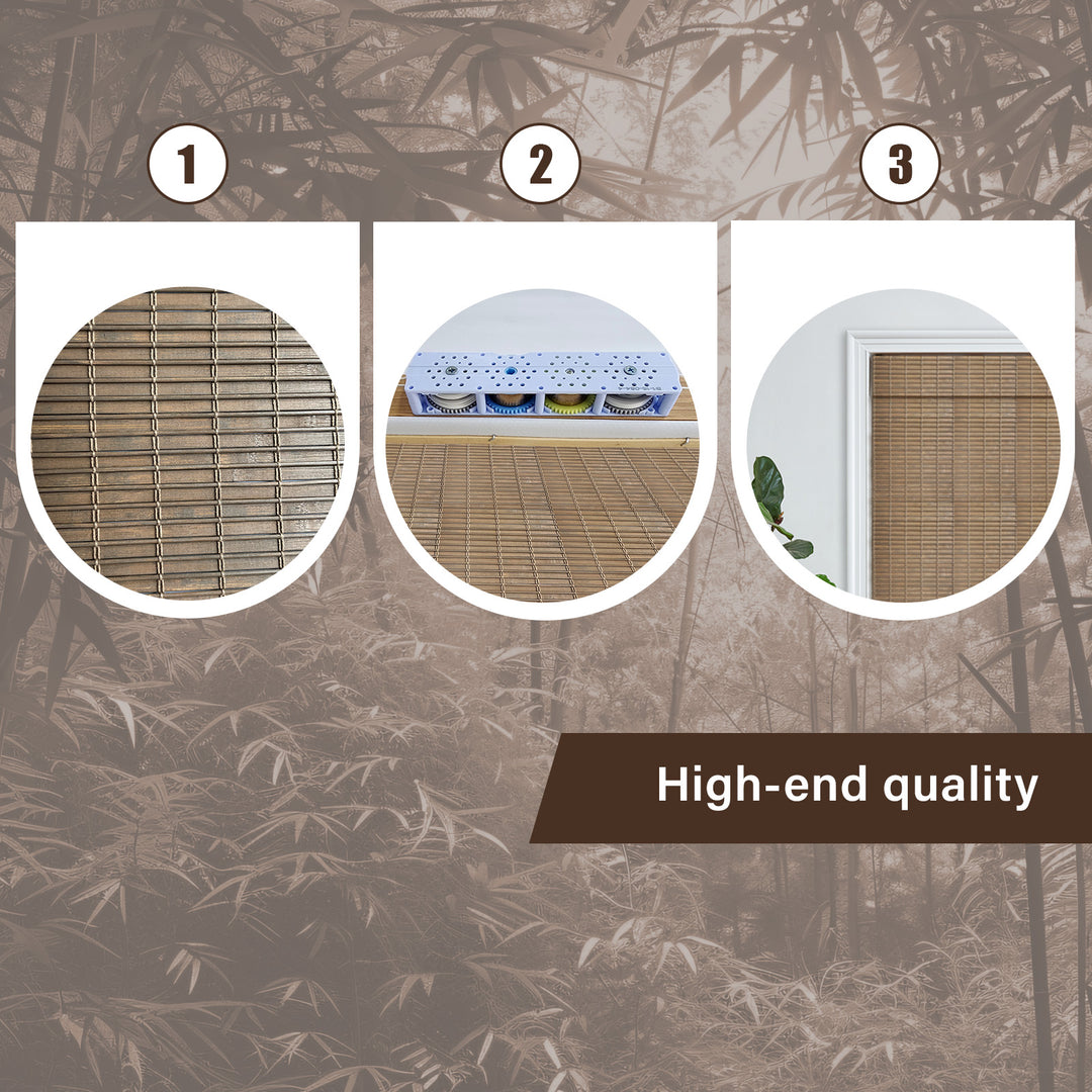 Custom Cordless 100% Bamboo Roman Shade Blind for Windows or Doors【muth】