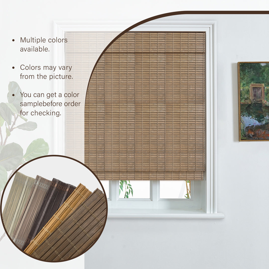 Custom Cordless 100% Bamboo Roman Shade Blind for Windows or Doors【muth】