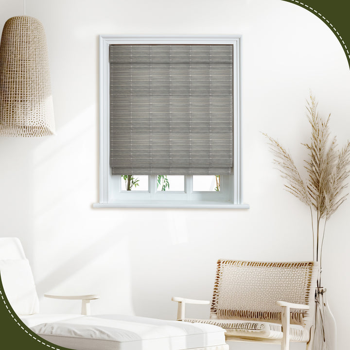 Custom Cordless 100% Bamboo Roman Shade Blind for Windows or Doors【Marfa】