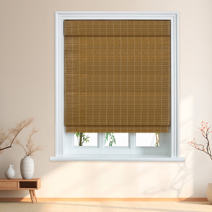 Custom Cordless 100% Bamboo Roman Shade Blind for Windows or Doors【Solvang】