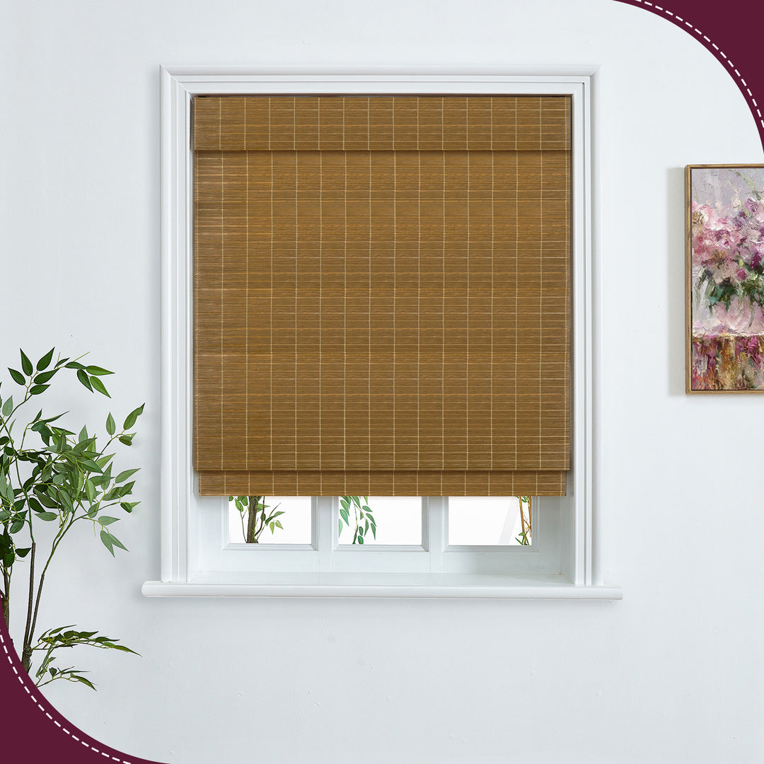 Custom Cordless 100% Bamboo Roman Shade Blind for Windows or Doors【Solvang】