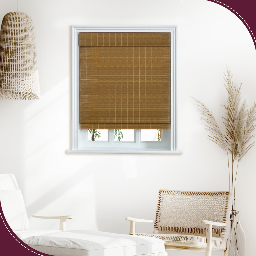 Custom Cordless 100% Bamboo Roman Shade Blind for Windows or Doors【Solvang】