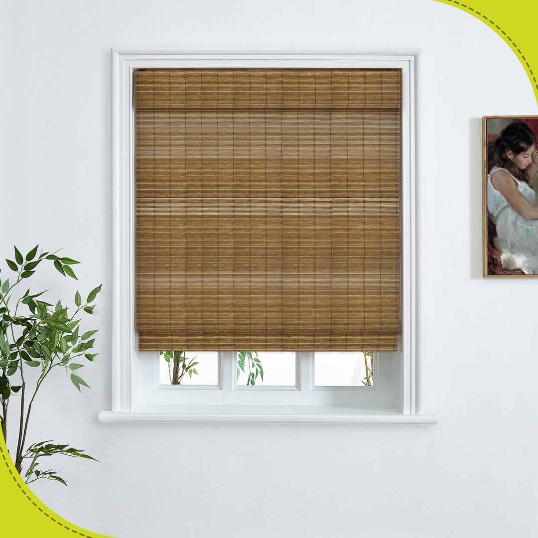 Custom Cordless 100% Bamboo Roman Shade Blind for Windows or Doors【Bethlehem】