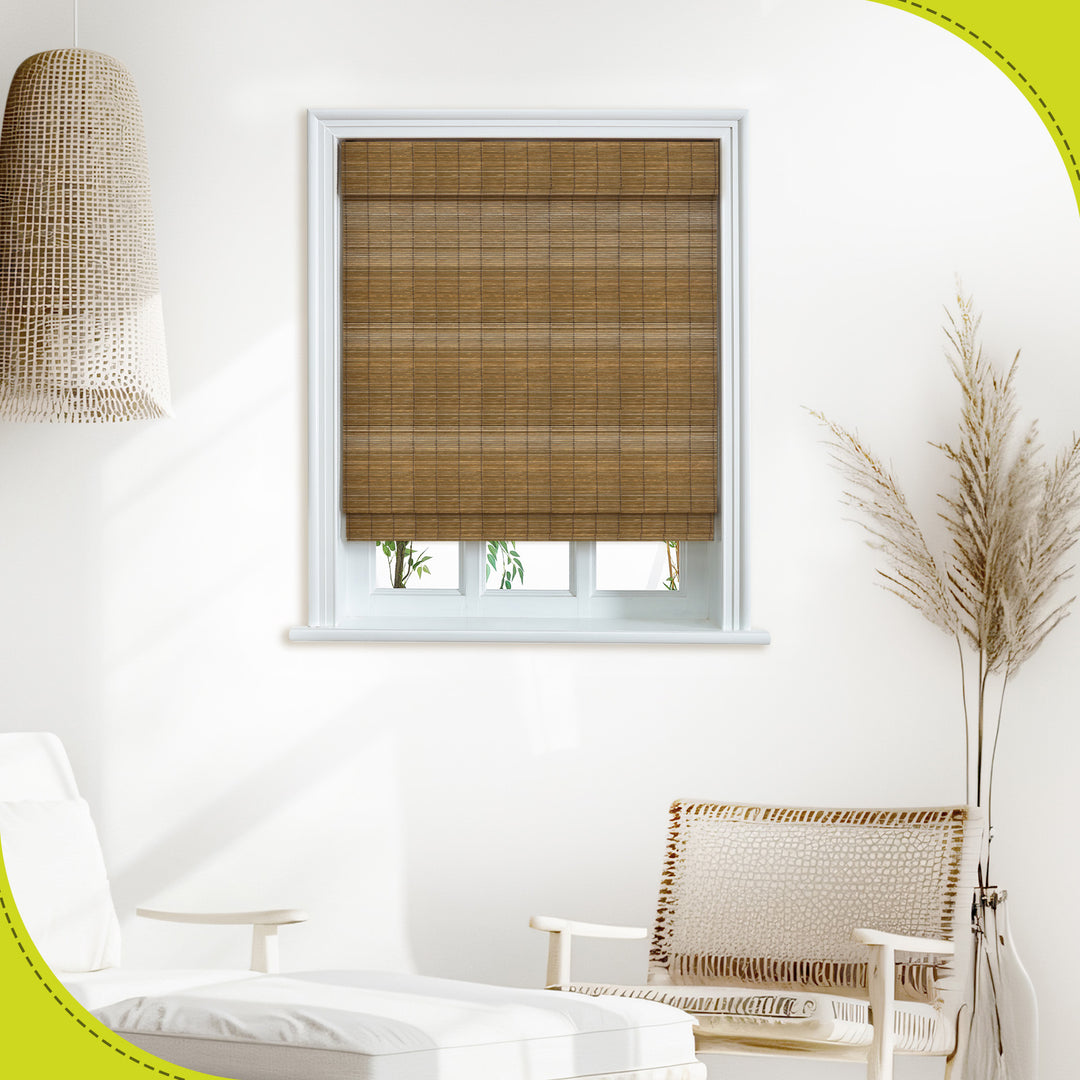 Custom Cordless 100% Bamboo Roman Shade Blind for Windows or Doors【Bethlehem】