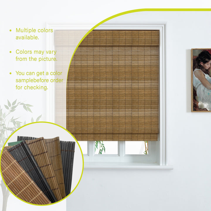 Custom Cordless 100% Bamboo Roman Shade Blind for Windows or Doors【Bethlehem】