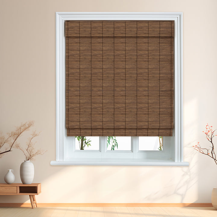 Custom Cordless 100% Bamboo Roman Shade Blind for Windows or Doors【Charleston】