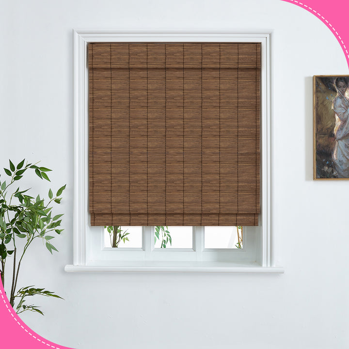 Custom Cordless 100% Bamboo Roman Shade Blind for Windows or Doors【Charleston】