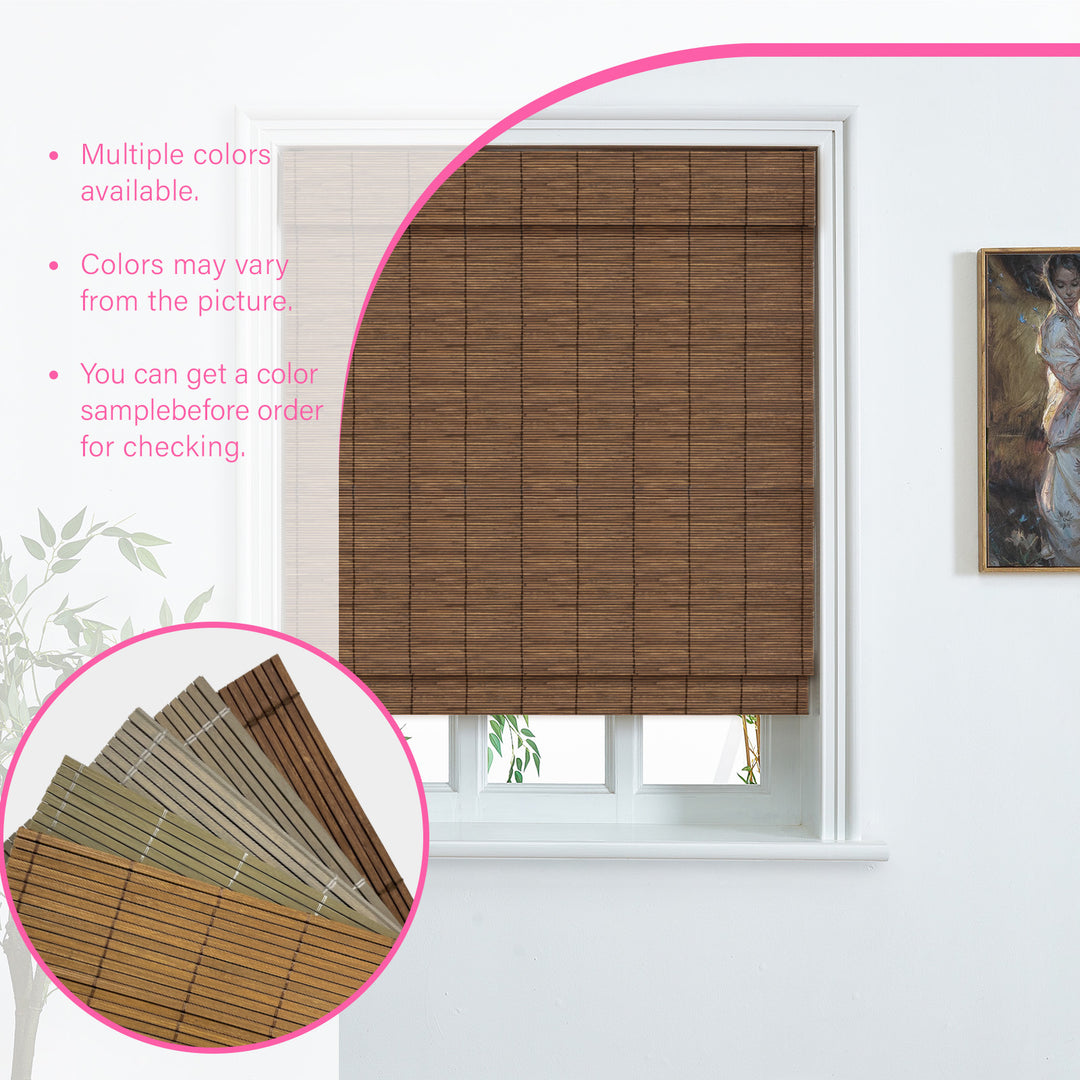 Custom Cordless 100% Bamboo Roman Shade Blind for Windows or Doors【Charleston】