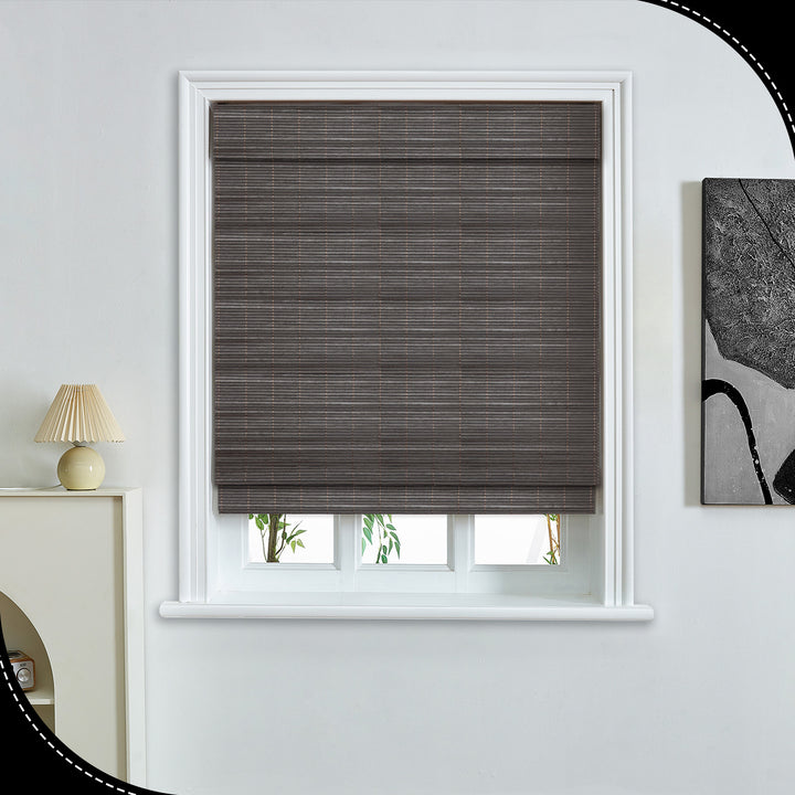 Custom Cordless 100% Bamboo Roman Shade Blind for Windows or Doors【 Julian】