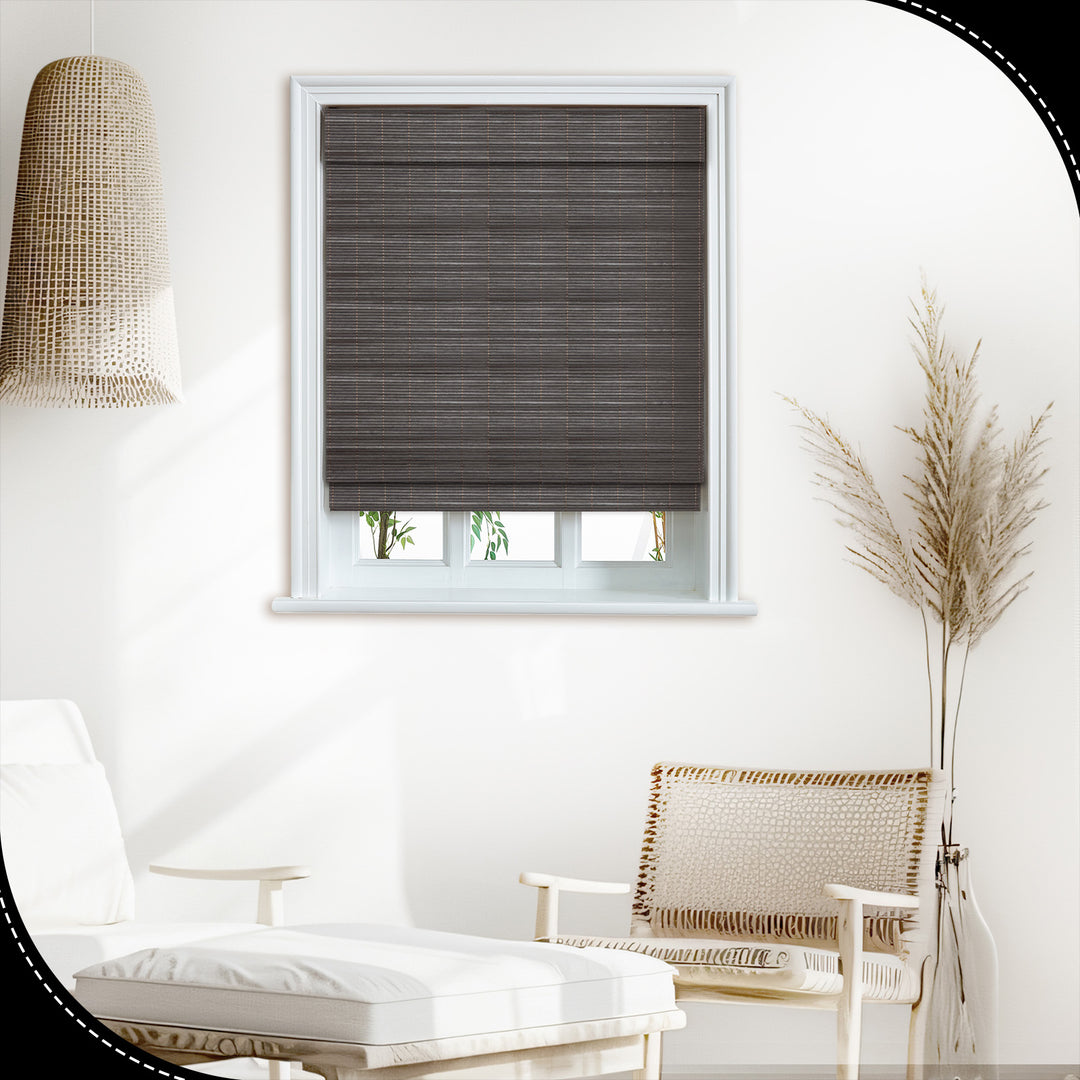 Custom Cordless 100% Bamboo Roman Shade Blind for Windows or Doors【 Julian】