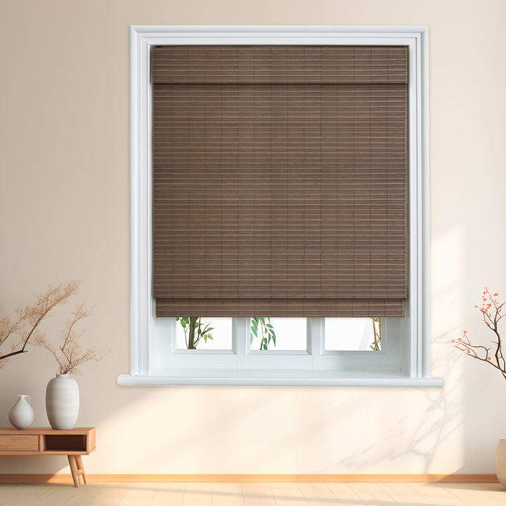 Custom Cordless 100% Bamboo Roman Shade Blind for Windows or Doors【Staunton】