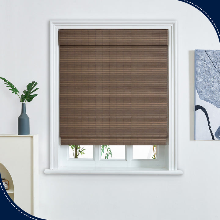 Custom Cordless 100% Bamboo Roman Shade Blind for Windows or Doors【Staunton】