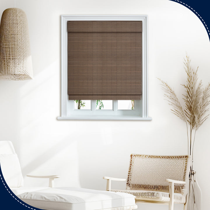 Custom Cordless 100% Bamboo Roman Shade Blind for Windows or Doors【Staunton】