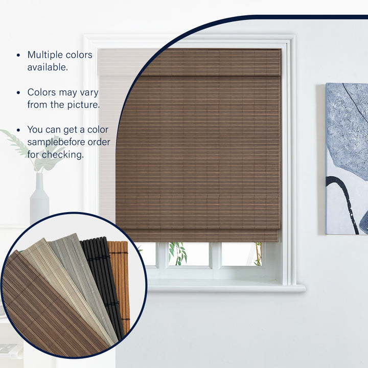 Custom Cordless 100% Bamboo Roman Shade Blind for Windows or Doors【Staunton】