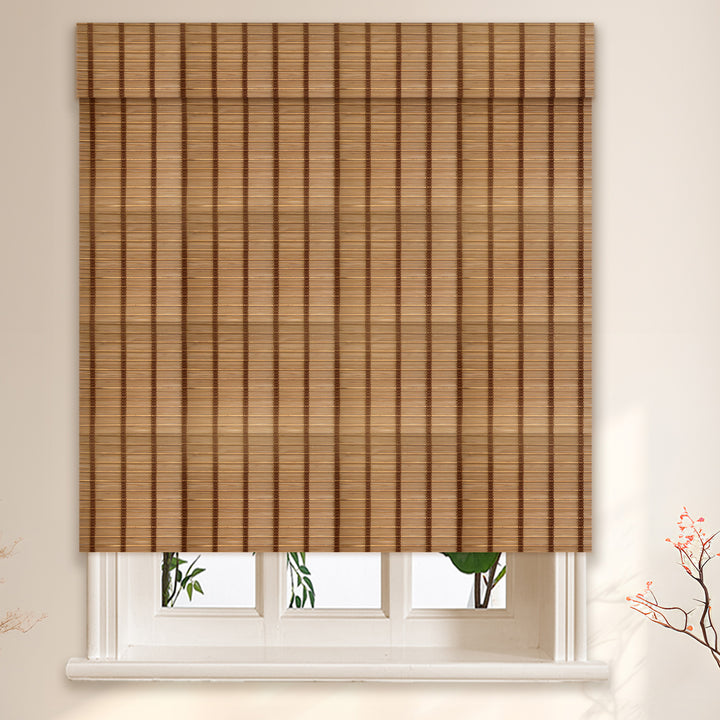 Custom Cordless 100% Bamboo Roman Shade Blind for Windows or Doors【 Meadow】