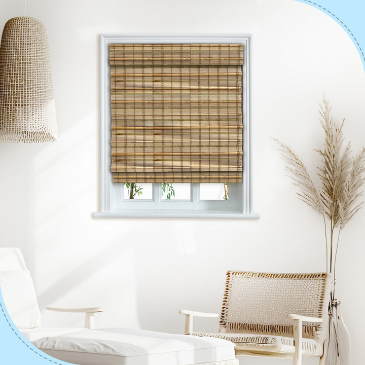 Custom Cordless 100% Bamboo Roman Shade Blind for Windows or Doors【 DANVILLE】