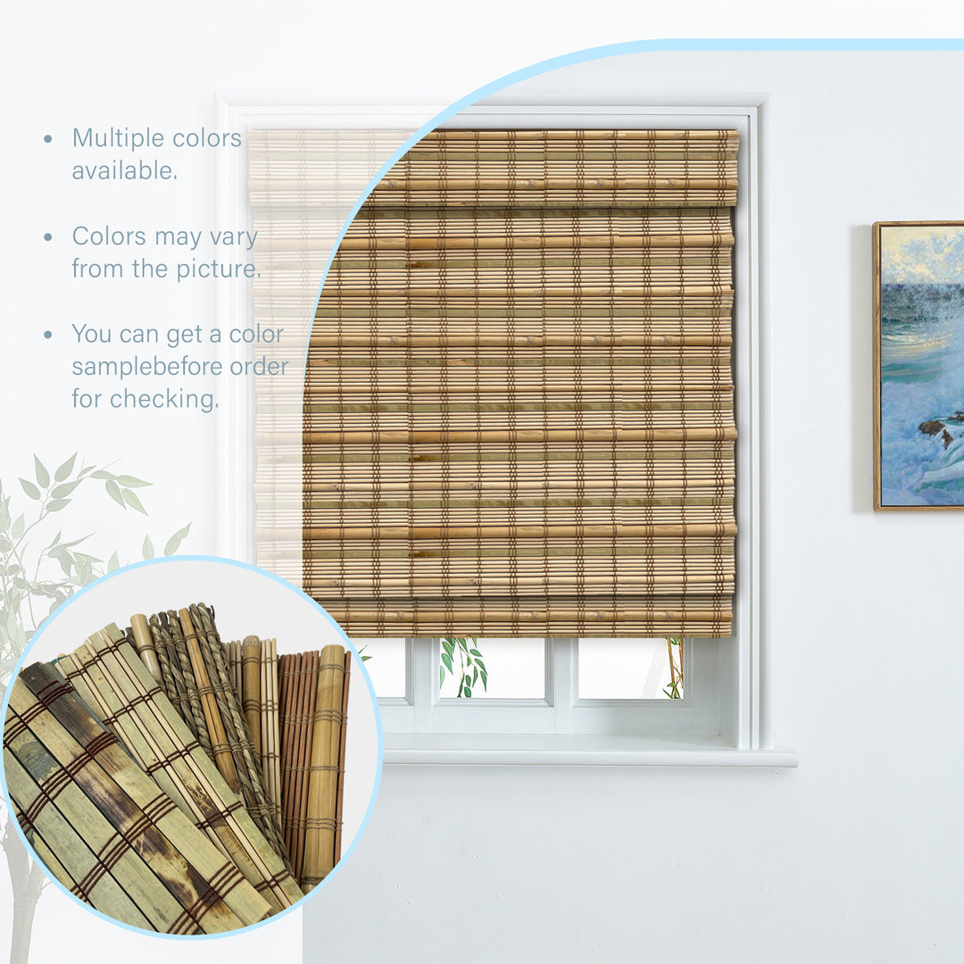 Custom Cordless 100% Bamboo Roman Shade Blind for Windows or Doors【 DANVILLE】