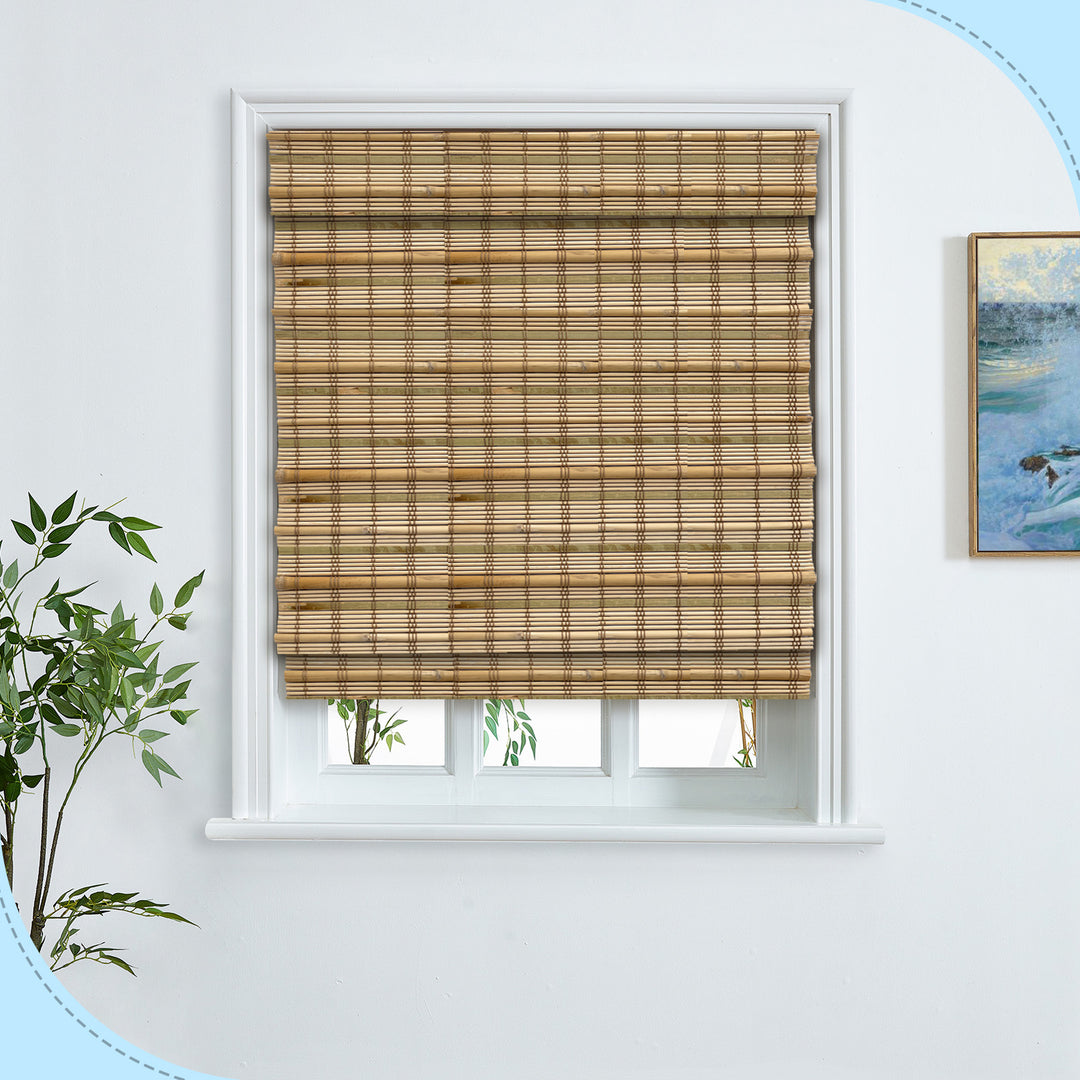 Custom Cordless 100% Bamboo Roman Shade Blind for Windows or Doors【 DANVILLE】