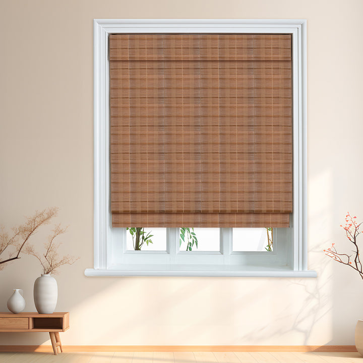 Custom Cordless 100% Bamboo Roman Shade Blind for Windows or Doors【 Grand】