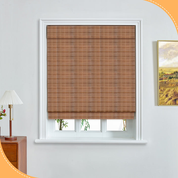 Custom Cordless 100% Bamboo Roman Shade Blind for Windows or Doors【 Grand】