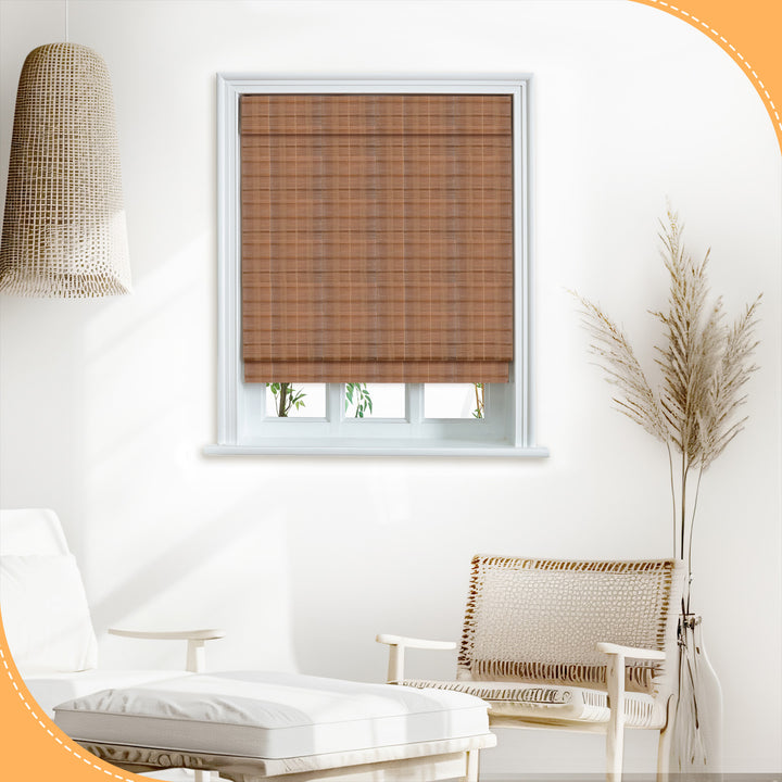 Custom Cordless 100% Bamboo Roman Shade Blind for Windows or Doors【 Grand】