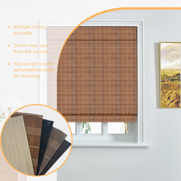 Custom Cordless 100% Bamboo Roman Shade Blind for Windows or Doors【 Grand】