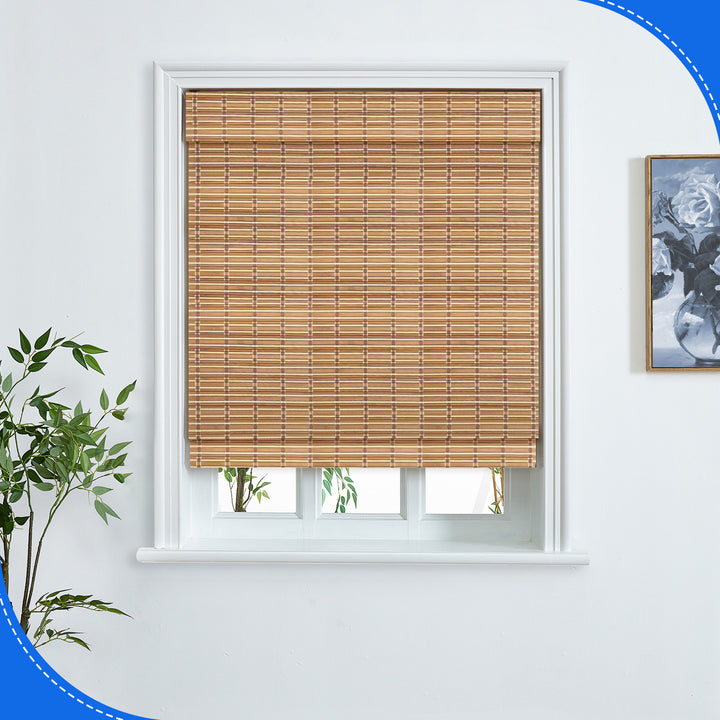 Custom Cordless 100% Bamboo Roman Shade Blind for Windows or Doors【 Cape】