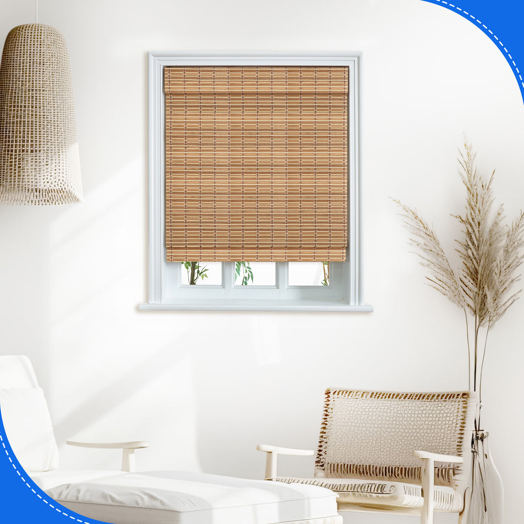 Custom Cordless 100% Bamboo Roman Shade Blind for Windows or Doors【 Cape】