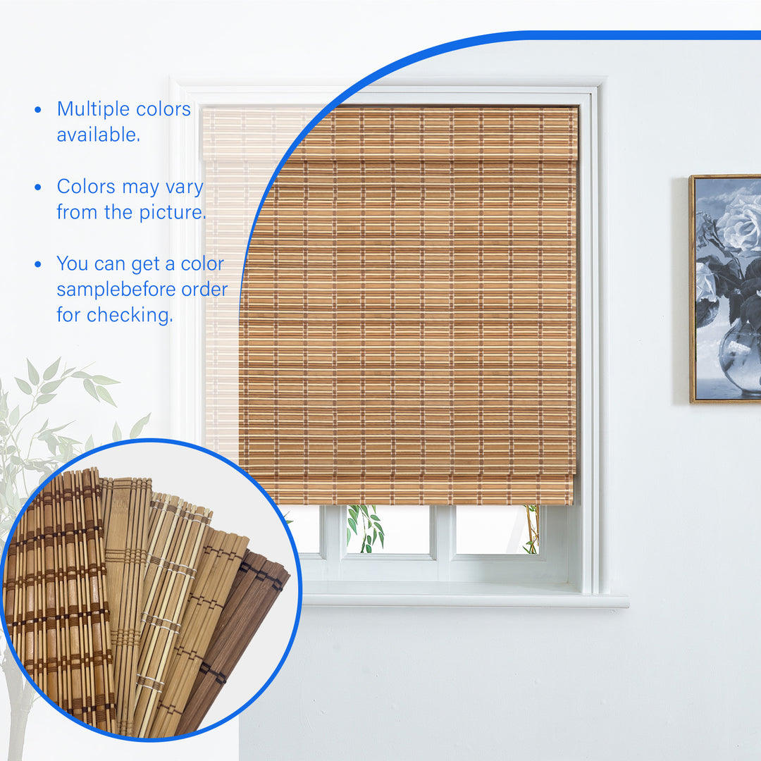 Custom Cordless 100% Bamboo Roman Shade Blind for Windows or Doors【 Cape】