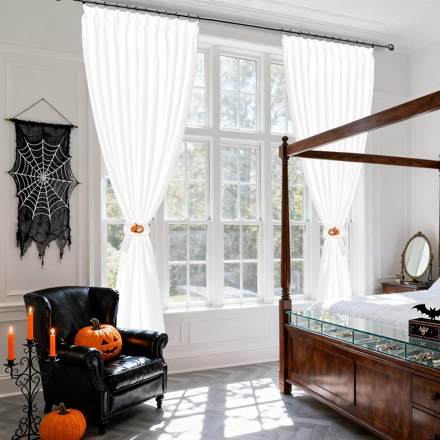 Halloween Pleated Curtains Drapry