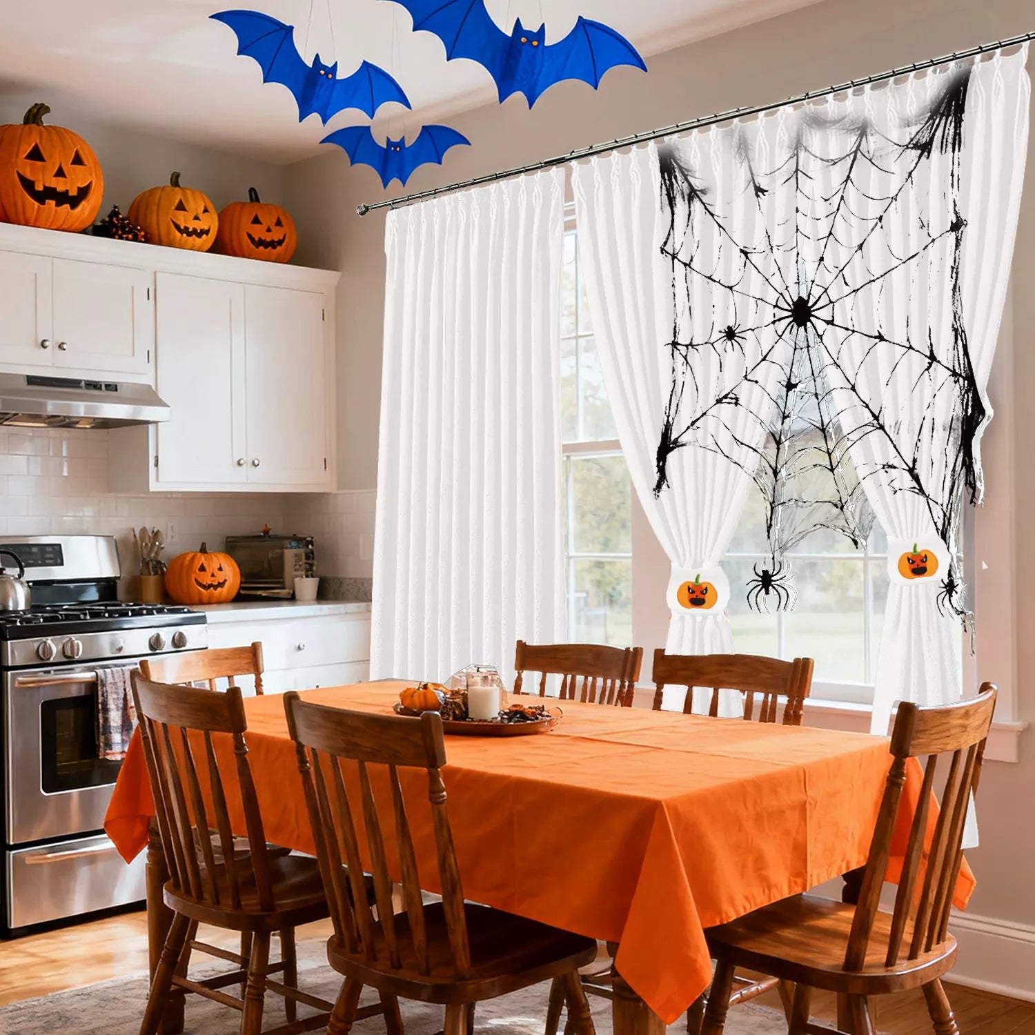 Halloween Pleated Curtains Drapry