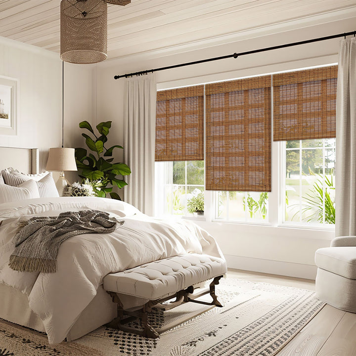 Custom 100% Bamboo Roman Shade Blind for Windows or Doors【Homer E394/5807K】