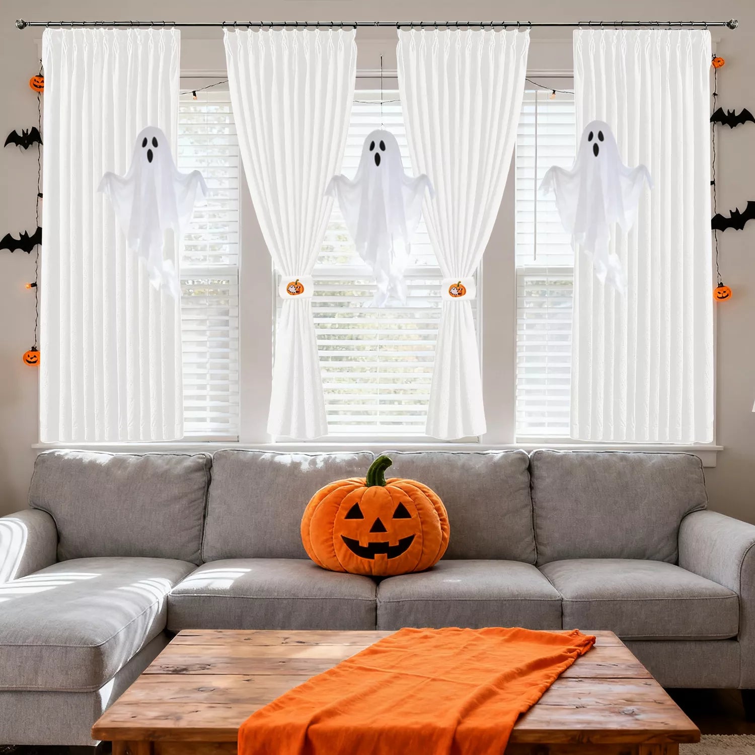 Halloween Pleated Curtains Drapry