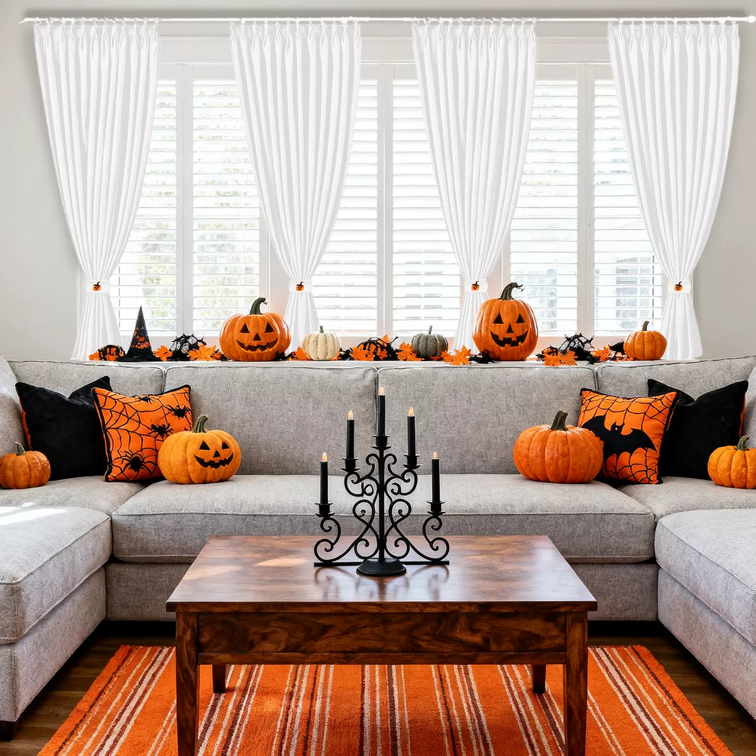 Halloween Pleated Curtains Drapry