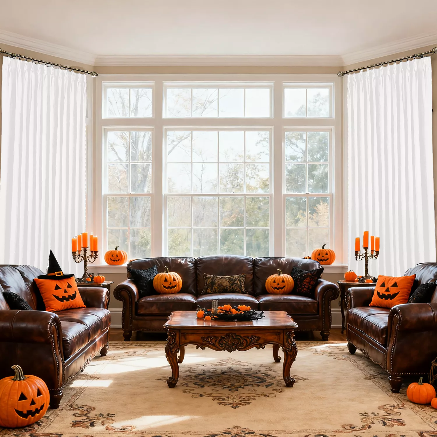 Halloween Pleated Curtains Drapry