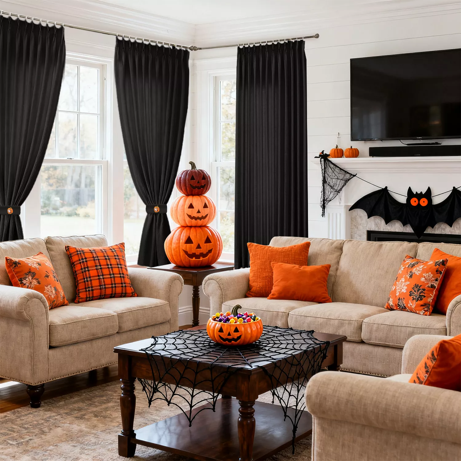 Halloween Blackout Curtains Modern Curtains Sedona - WinCurtain