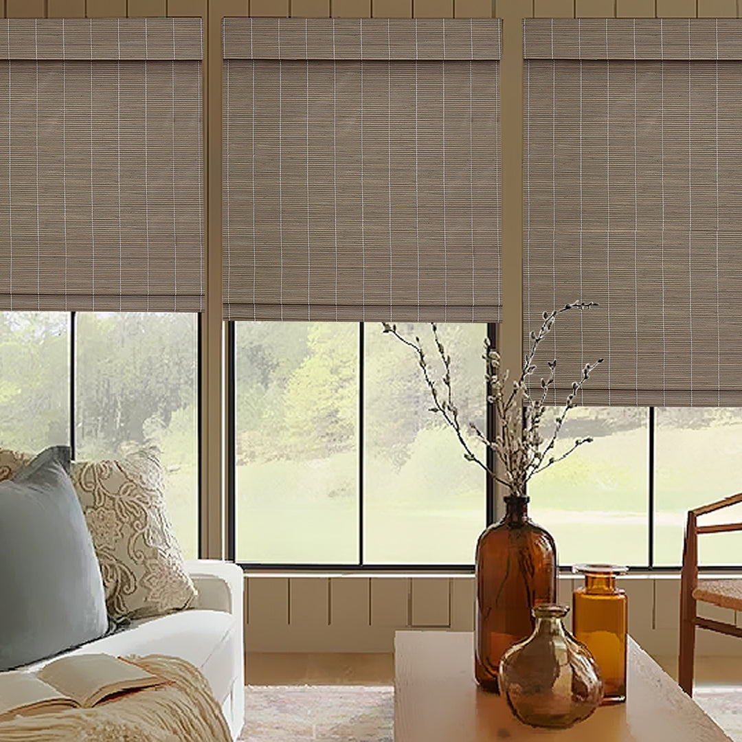 Custom Cordless 100% Bamboo Roman Shade Blind for Windows or Doors【  Steppe】