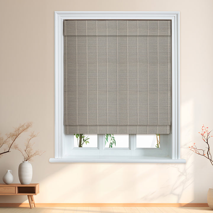 Custom Cordless 100% Bamboo Roman Shade Blind for Windows or Doors【 Prairie】